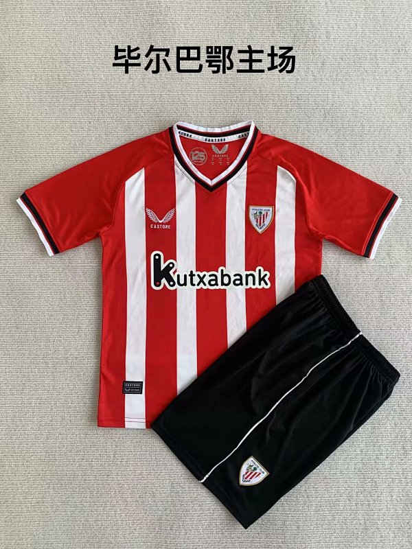 23-24 Athletic Bilbao Home Kids Jerseys