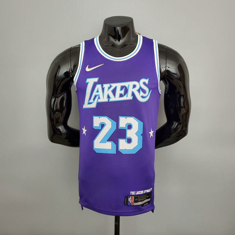 2022 75th Anniversary James #23 Lakers City Edition Purple NBA Jersey S-XXL