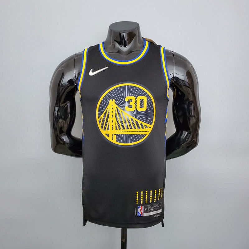 2022 75th Anniversary Curry #30 Warriors City Edition Black NBA Jersey S-XXL