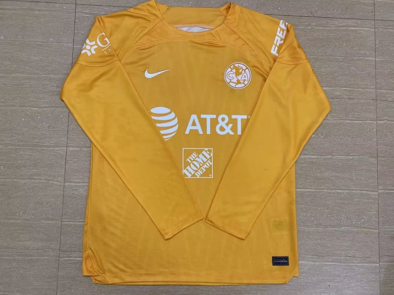 23-24 Club America Goalkeeper Yellow Long Sleeve Jerseys