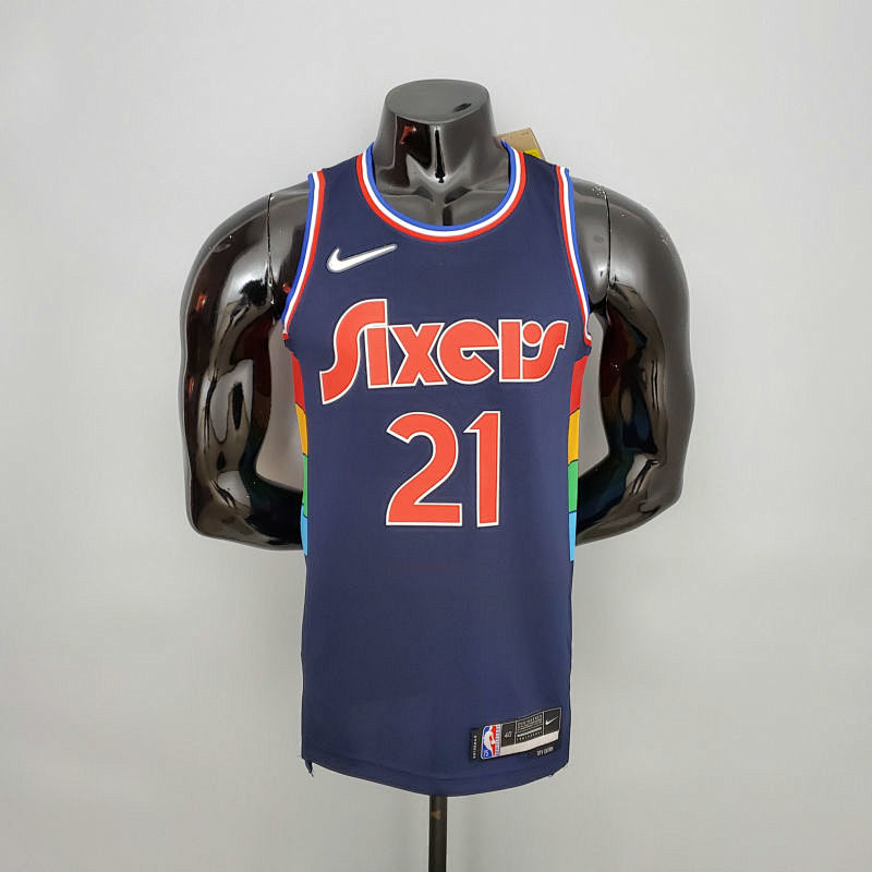 2022 Embiid #21 76ers Royal Blue NBA Jersey S-XXL