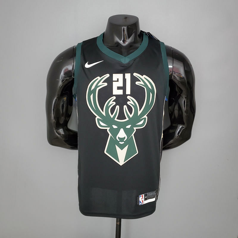 HOLIDOAY#21 Bucks Black NBA jersey Size S-XXL