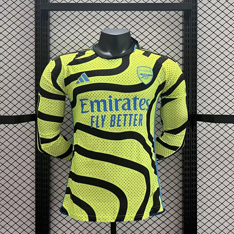 23-24 Arsenal Away Player Version Long Sleeve Jerseys