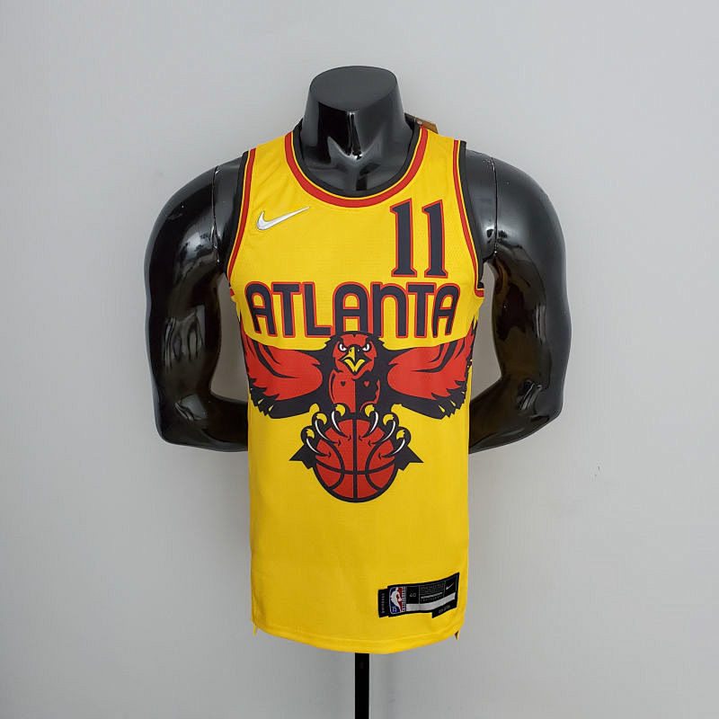 75th Anniversary 2202 Season Atlanta Hawks City Edition Yellow NBA Jersey S-XXL