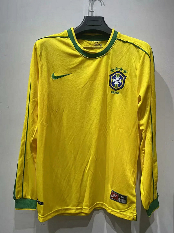 1998 Brazil Home Retro Long Sleeve Jerseys