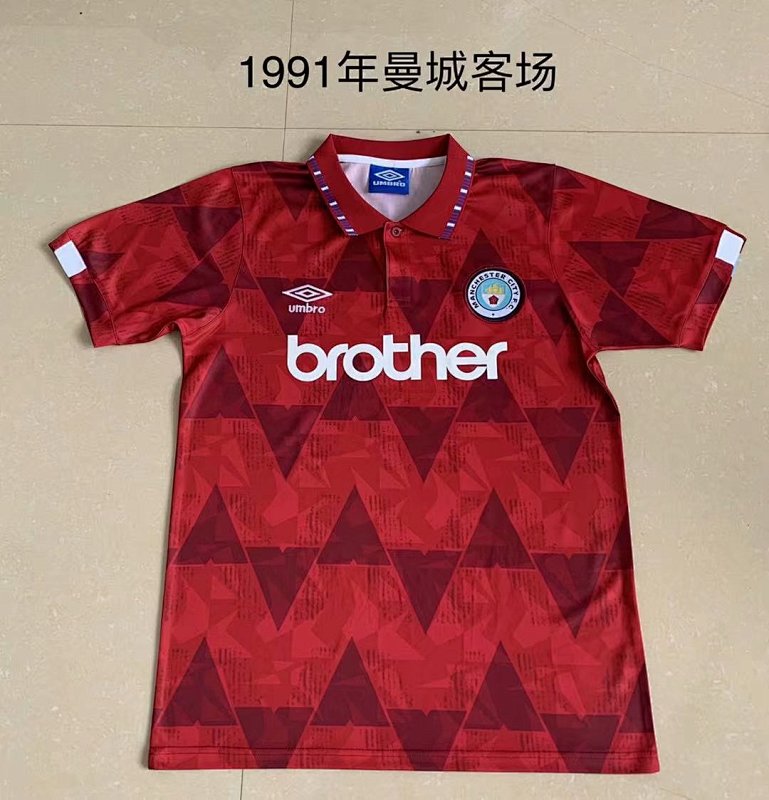 1991-92 Manchester City Away Retro Jerseys