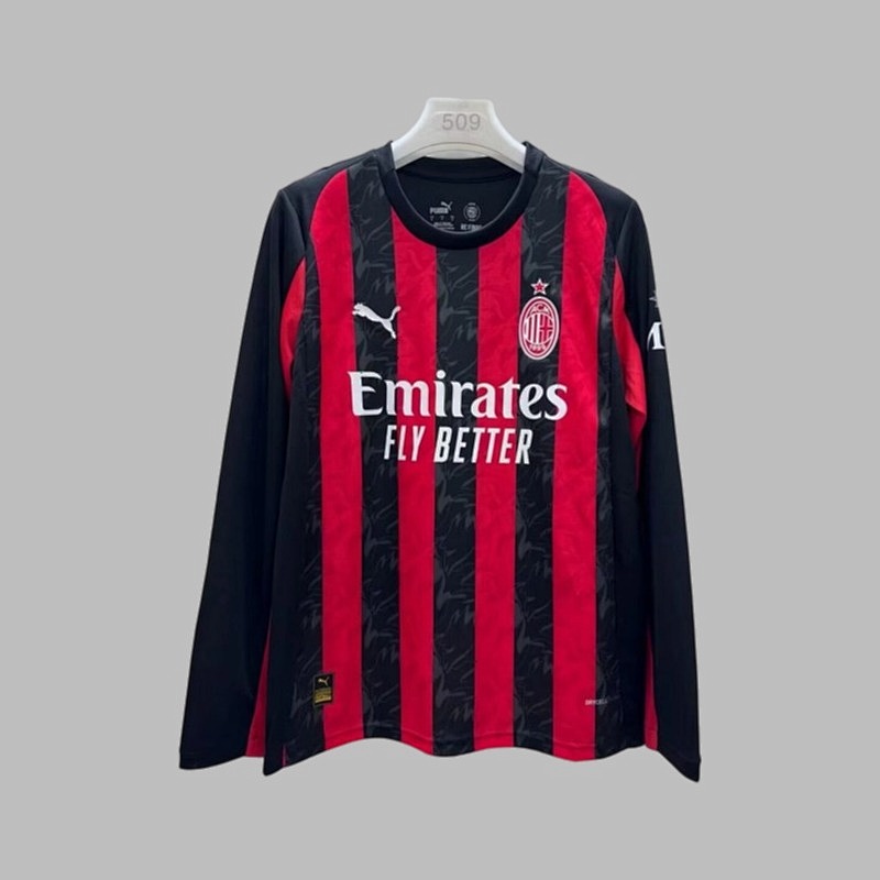 25-26 AC Milan Home Long Sleeve Jerseys