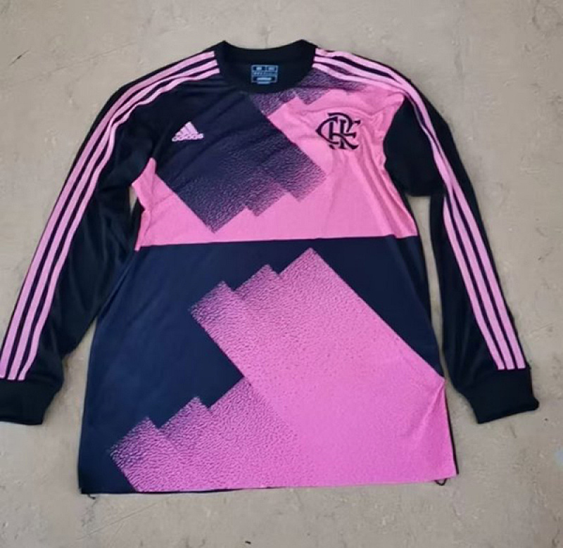 23-24 Flamengo Goalkeeper Pink Black Long Sleeves Jerseys
