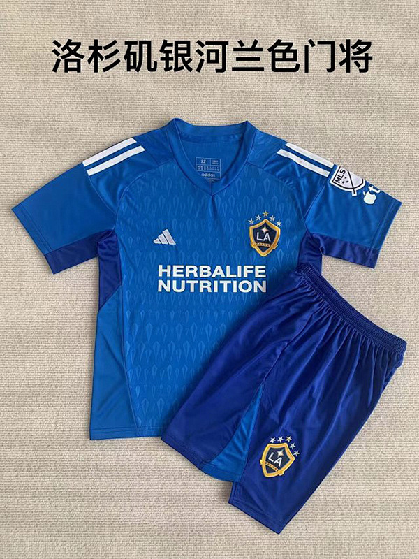 23-24 LA Galaxy Goalkeeper Blue Kids Jerseys