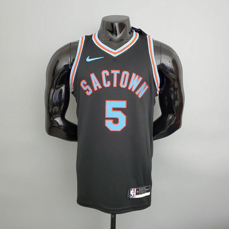 2021 Kings Fox#5 City Edition Black NBA Jersey S-XXL