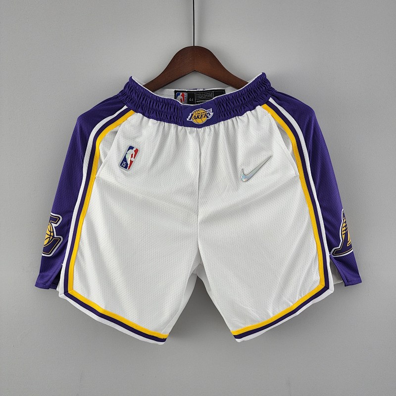 75th anniversary Los Angeles Lakers white NBA shorts S-XXL