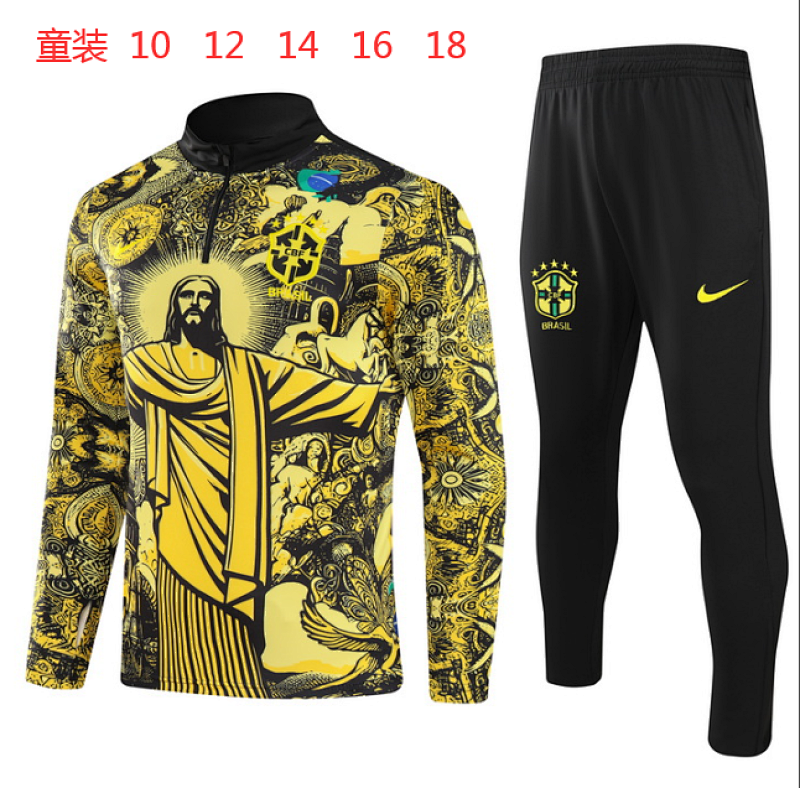 2024 Brazil Kids Special Long Sleeve Training Suit