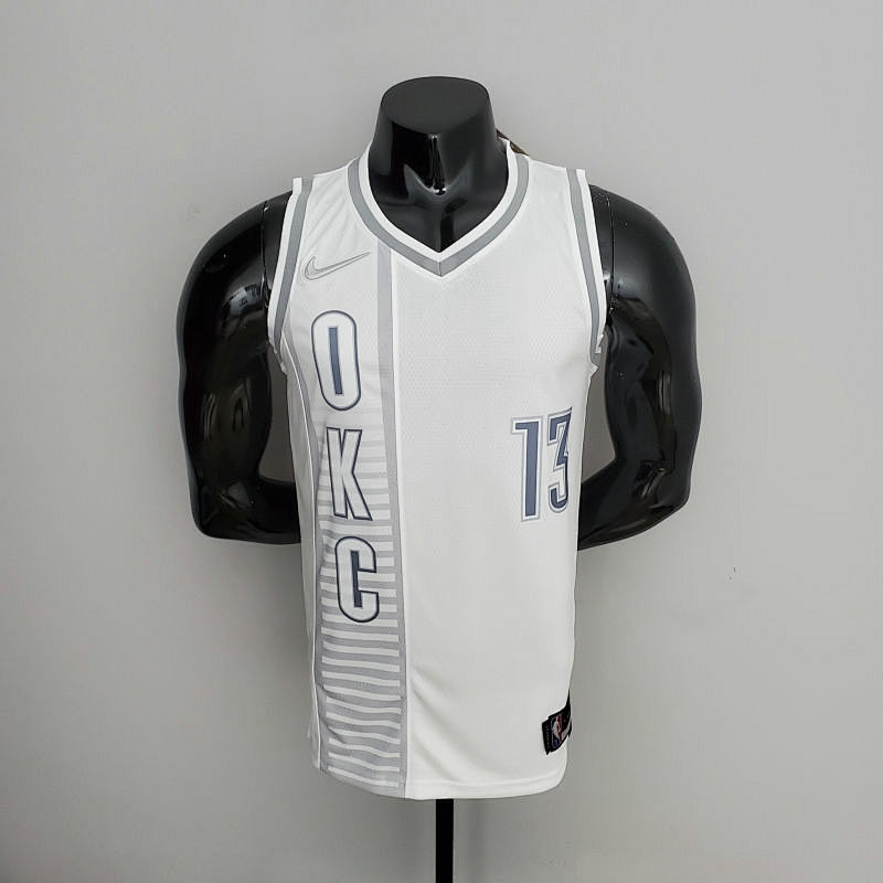 75th Anniversary 2202 Season Oklahoma City Thunder GEORGE#13 City Edition White NBA Jersey S-XXL