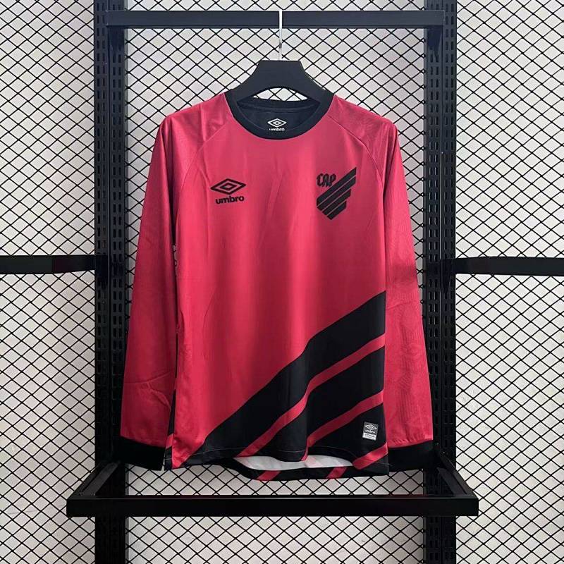 23-24 Club Athletico Paranaense Home Long Sleeve Jerseys