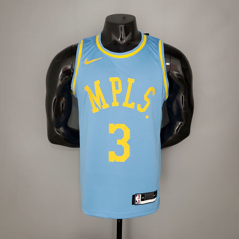 2021 DAVIS#3 Lakers Minneapolis Edition Blue NBA Jersey S-XXL