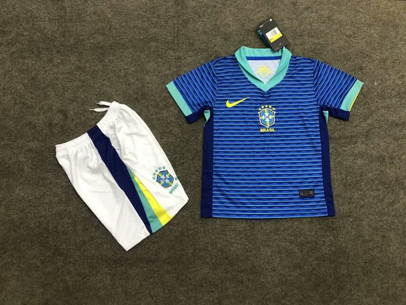 2024 Brazil Away Kids Jerseys