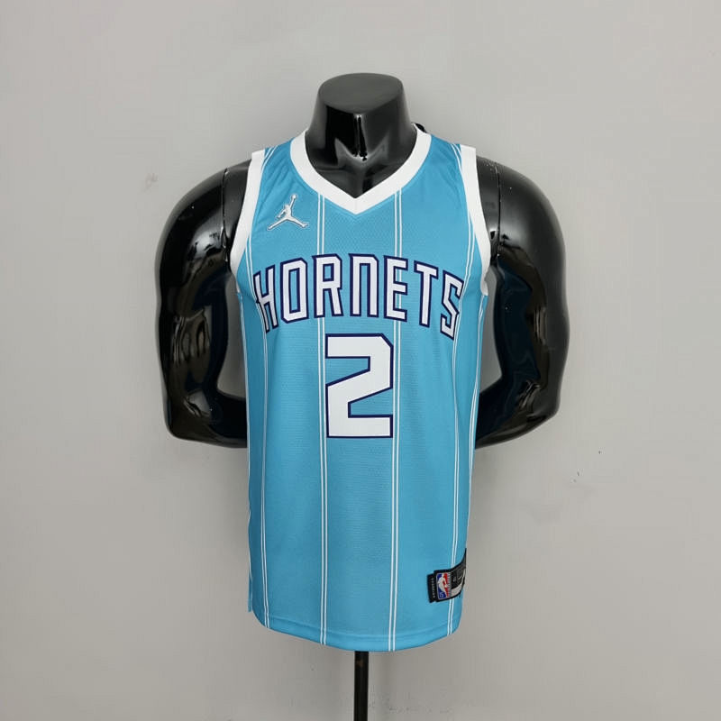 75th Anniversary Ball #2 Charlotte Hornets Blue NBA Jersey S-XXL