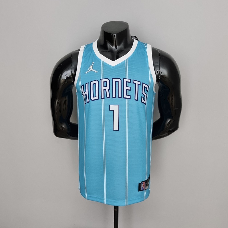 75th Anniversary Ball #1 Charlotte Hornets Blue NBA Jersey S-XXL