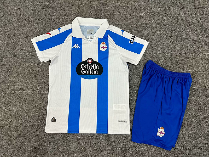 24-25 Deportivo La Coruna Home Kids Jerseys