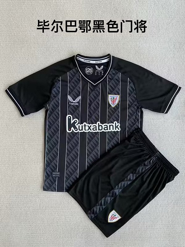 23-24 Bilbao Goalkeeper Black Adult And Kids Jerseys