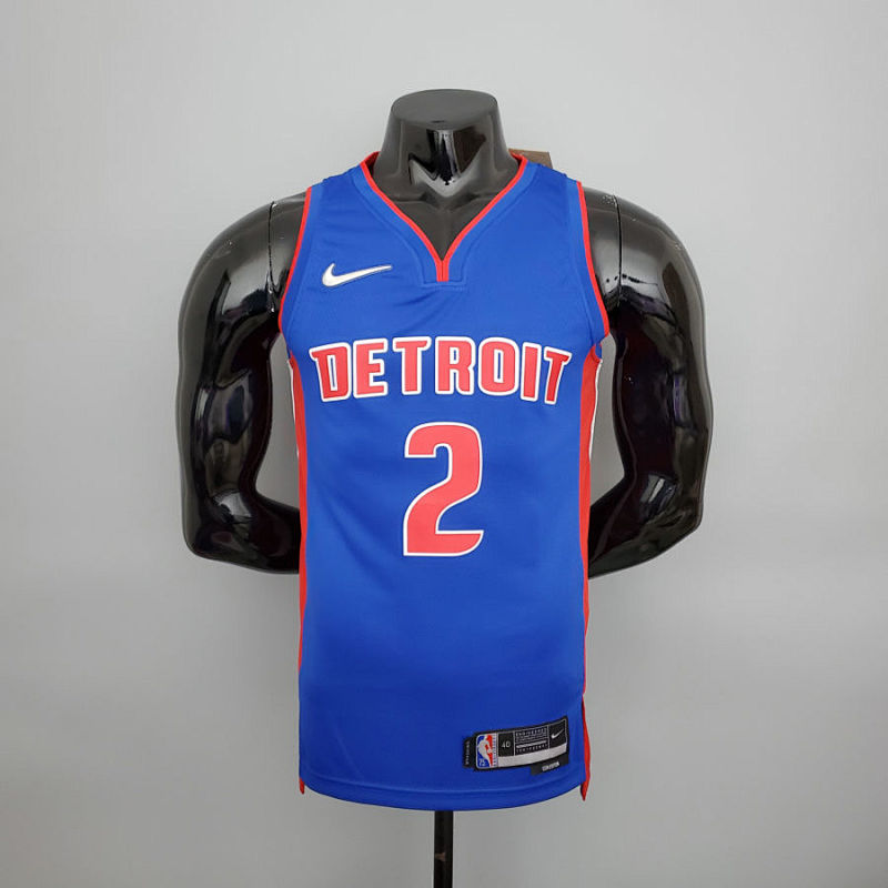 75th Anniversary Cunningham #2 Pistons Blue NBA Jersey S-XXL