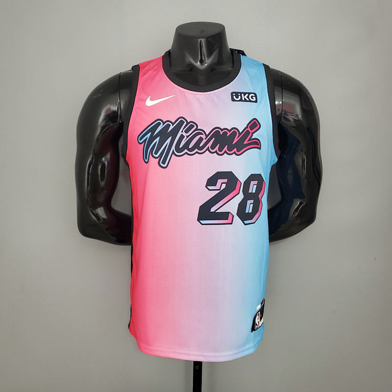 New Miami Heat IGUODALA#28 City Edition Pink Blue Gradient Color S-XXL (support customization)