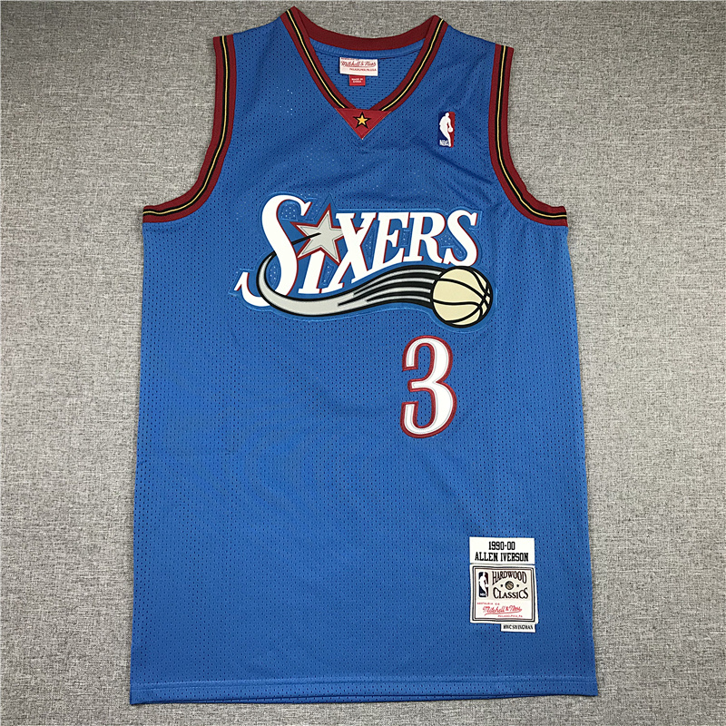 99-00 76ers #3 Blue Embroidery