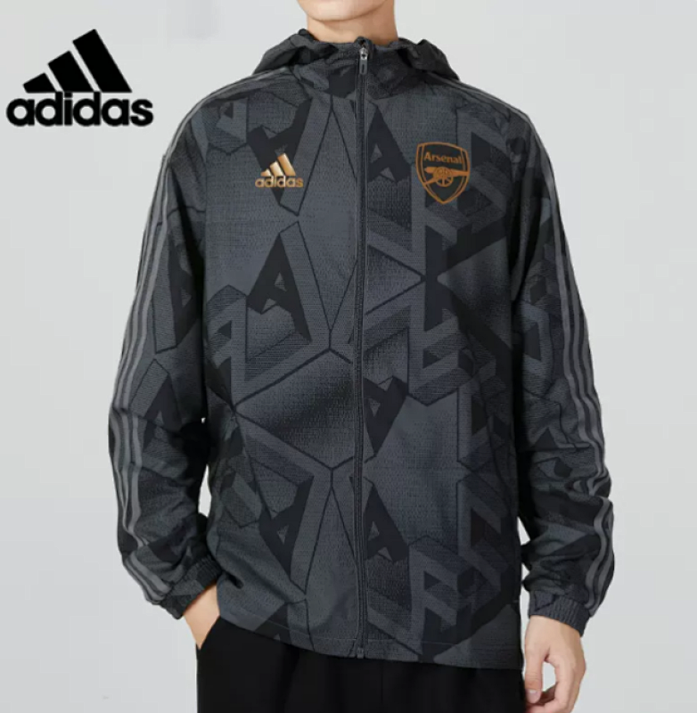 22-23 Arsenal Windbreaker Black Jackets