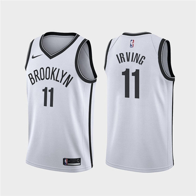 Nets Lrving #11 White Embroidery