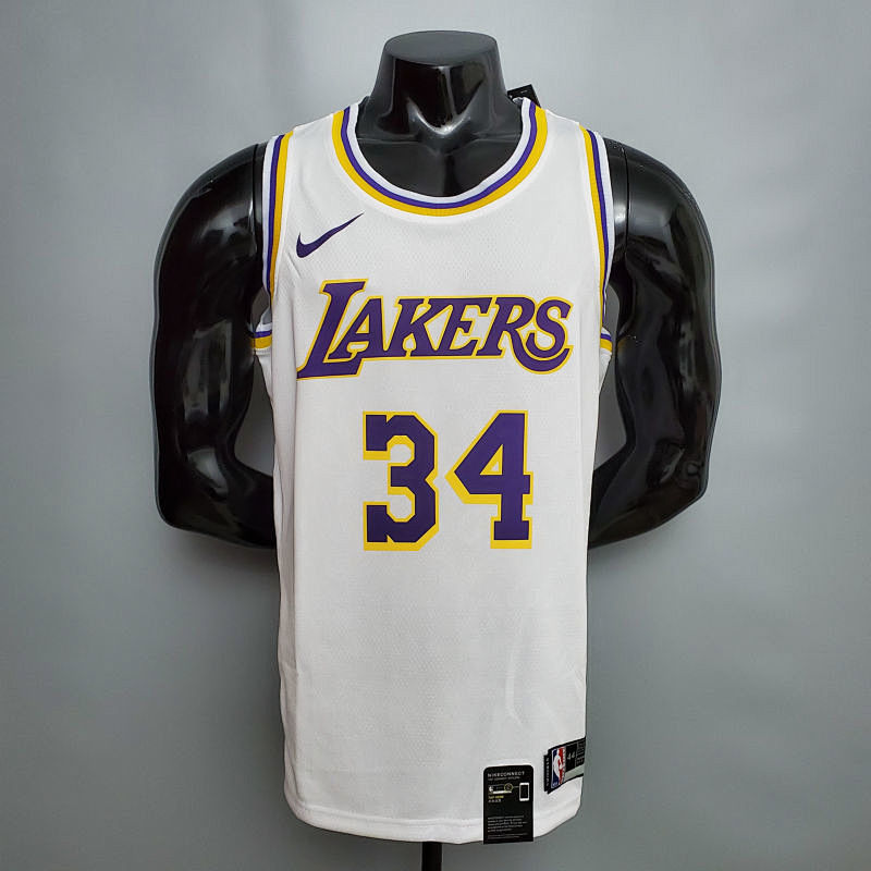 Neal #34 Lakers Round neck white NBA jersey Size XS-XXL