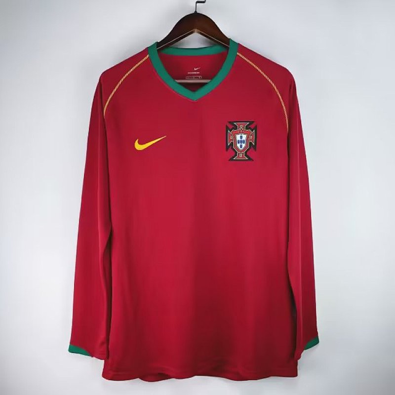 2006 Portugal Home Retro Long Sleeve Jerseys