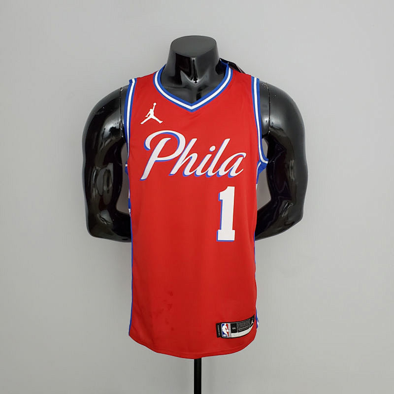76ers Harden #1 V-Neck Red S-XXL