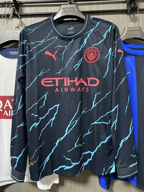 23-24 Manchester City Third Long Sleeve Jerseys