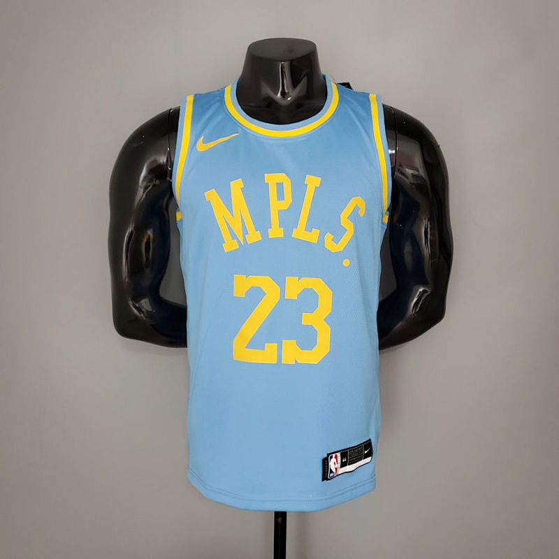 2021 James#23 Lakers Minneapolis Edition Blue NBA Jersey S-XXL