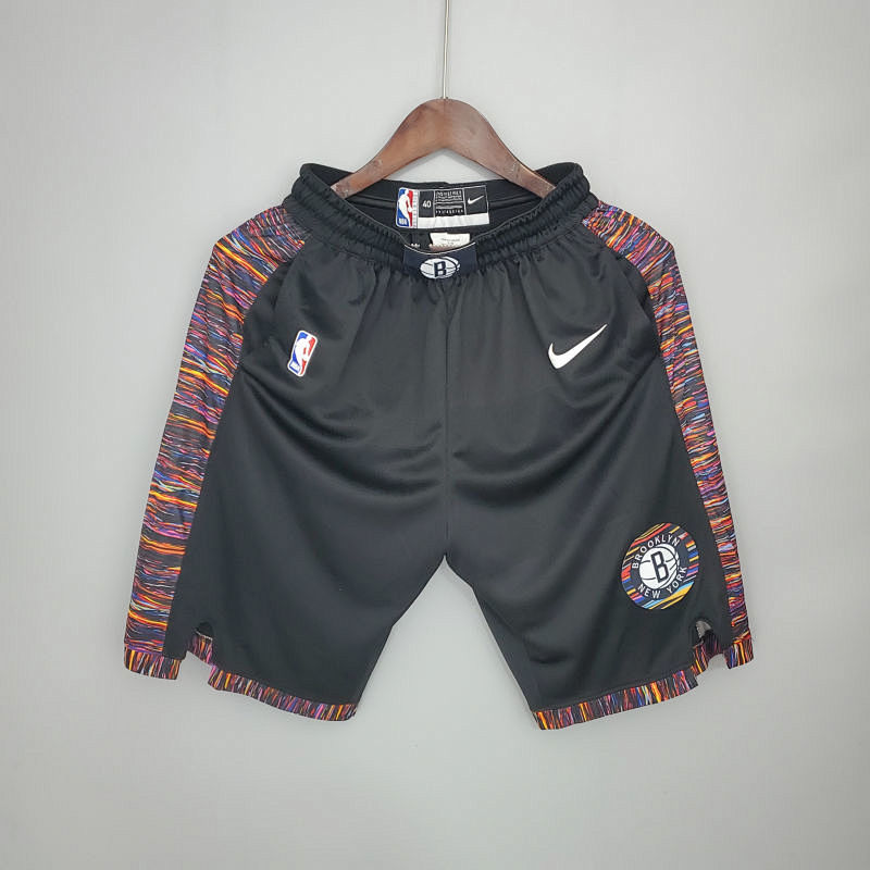 Brooklyn Nets City version black NBA shorts Size S-XXL