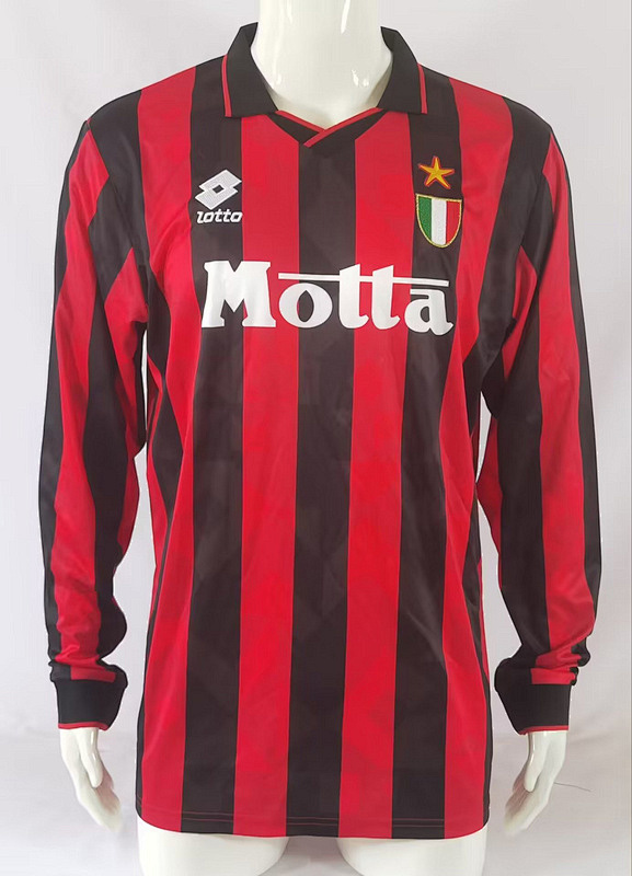 93-94 AC Milan Home Retro Long Sleeves Jerseys