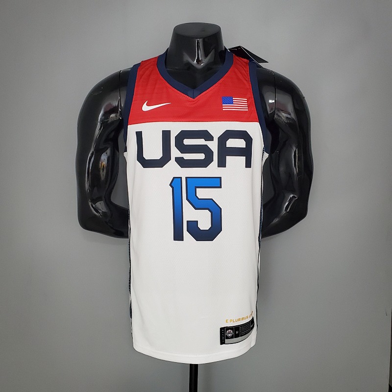 2021 Olympics BOOKER#15 USA Team USA White Red NBA Jersey S-XXL