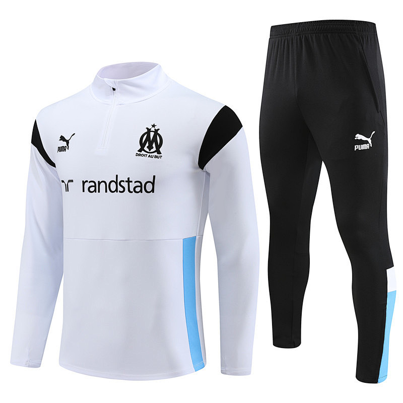 23-24 Marseille White Long Sleeve Training Suit