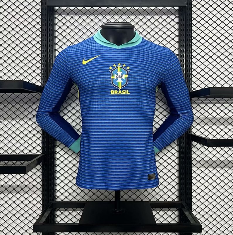 2024 Brazil Away Player Version Long Sleeve Jerseys