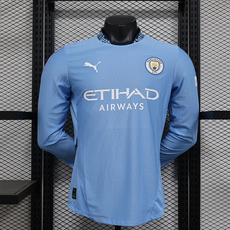 24-25 Manchester City Home Player Long Sleeve Jerseys