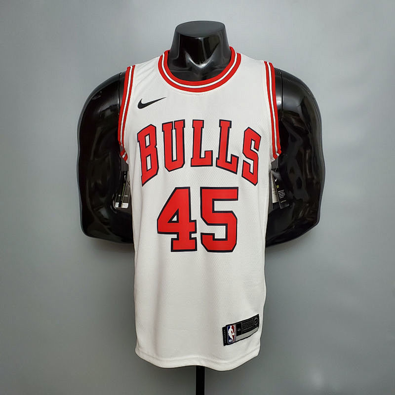 JDRDAN#45 Chicago Bulls white NBA jersey Size S-XXL Nike connect recognition
