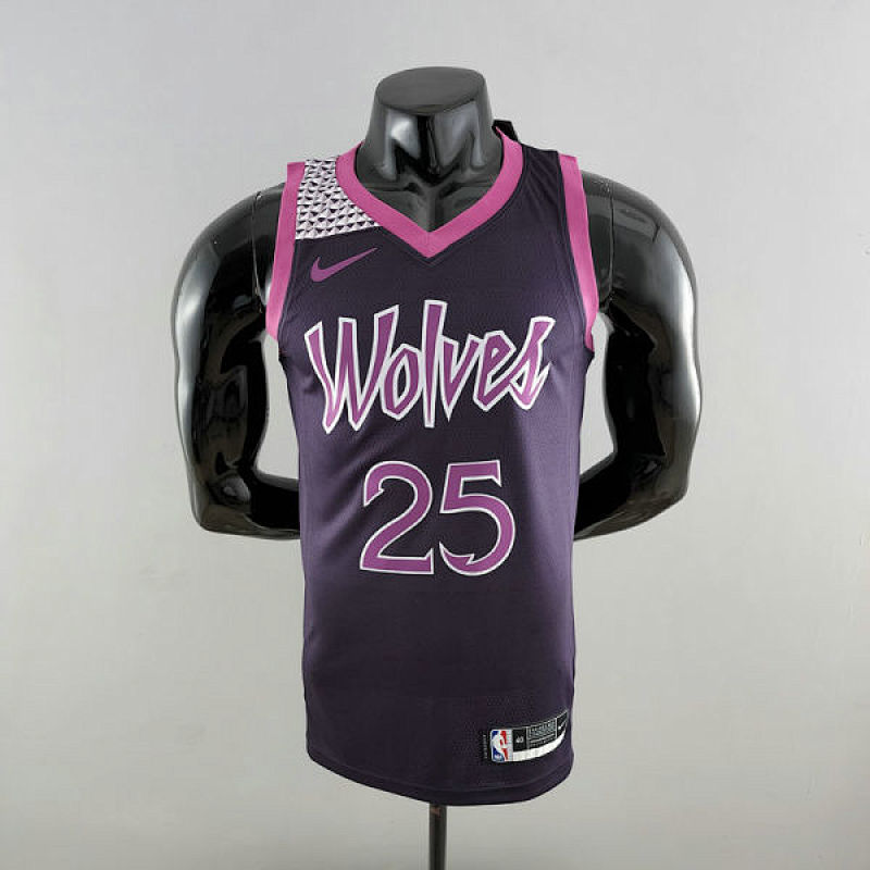 Minnesota Timberwolves ROSE#25 Black and Purple NBA Jersey S-XXL