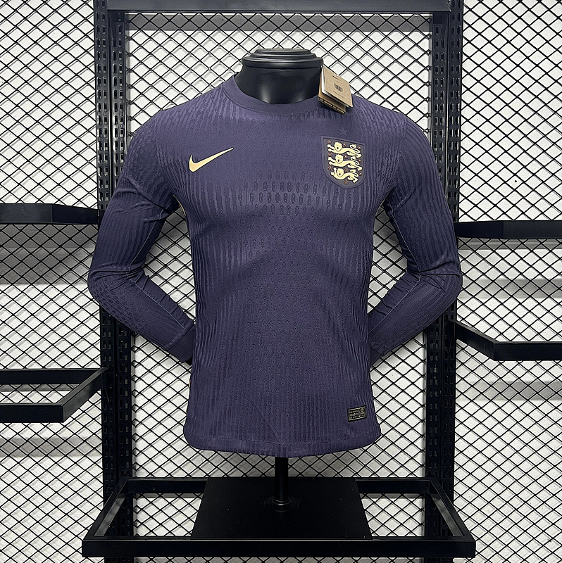 2024 England Away Player Version Long Sleeve Jerseys