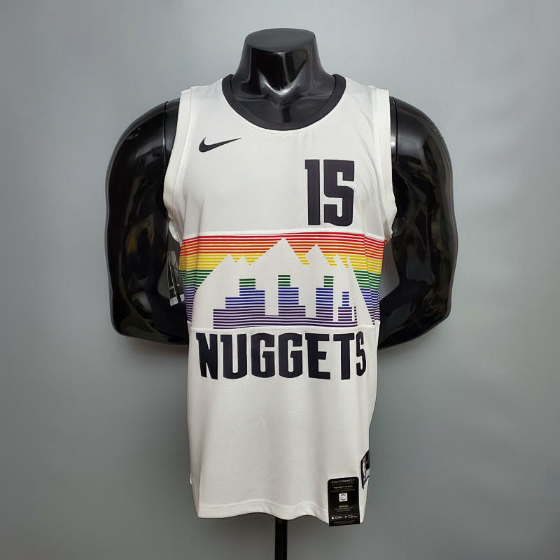 JDKIC#15 Nuggets City Edition white jersey Size XS-XXL Nike connect recognition