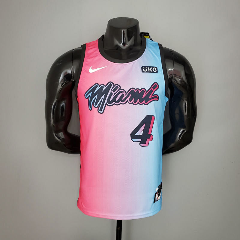 New Miami Heat OLADIPO#4 City Edition Pink Blue Gradient Color S-XXL (support customization)