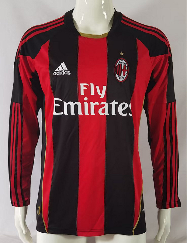 10-11 AC milan Home Retro Long Sleeve Jerseys