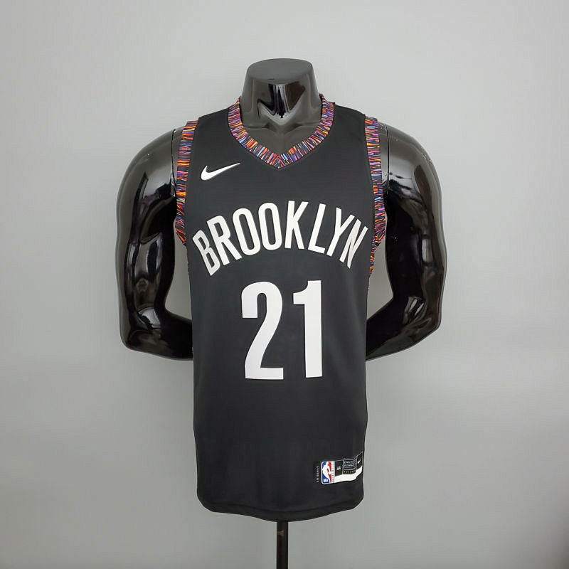 brooklyn#21 Brooklyn Nets City version black NBA jersey Size S-XXL