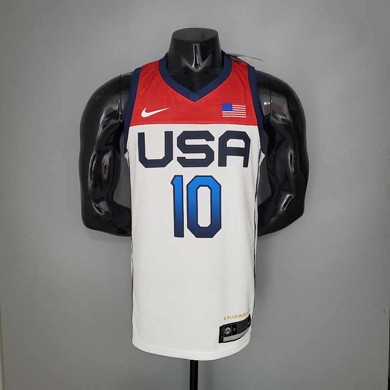 2021 Olympic Games TATUM#10 USA Team USA White Red NBA Jersey S-XXL
