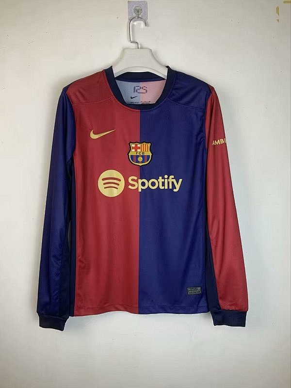 24-25Barcelona Home Long Sleeve Jerseys