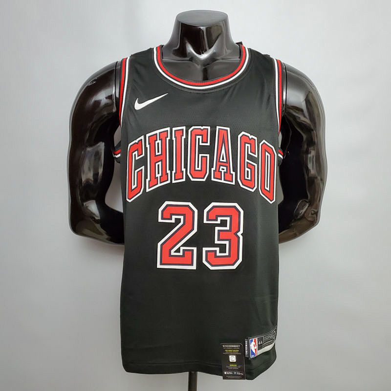 Jordan #23 Chicago Bulls black NBA jersey Size XS-XXL Nike connect recognition